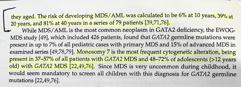 progression of GATA2 deficiency