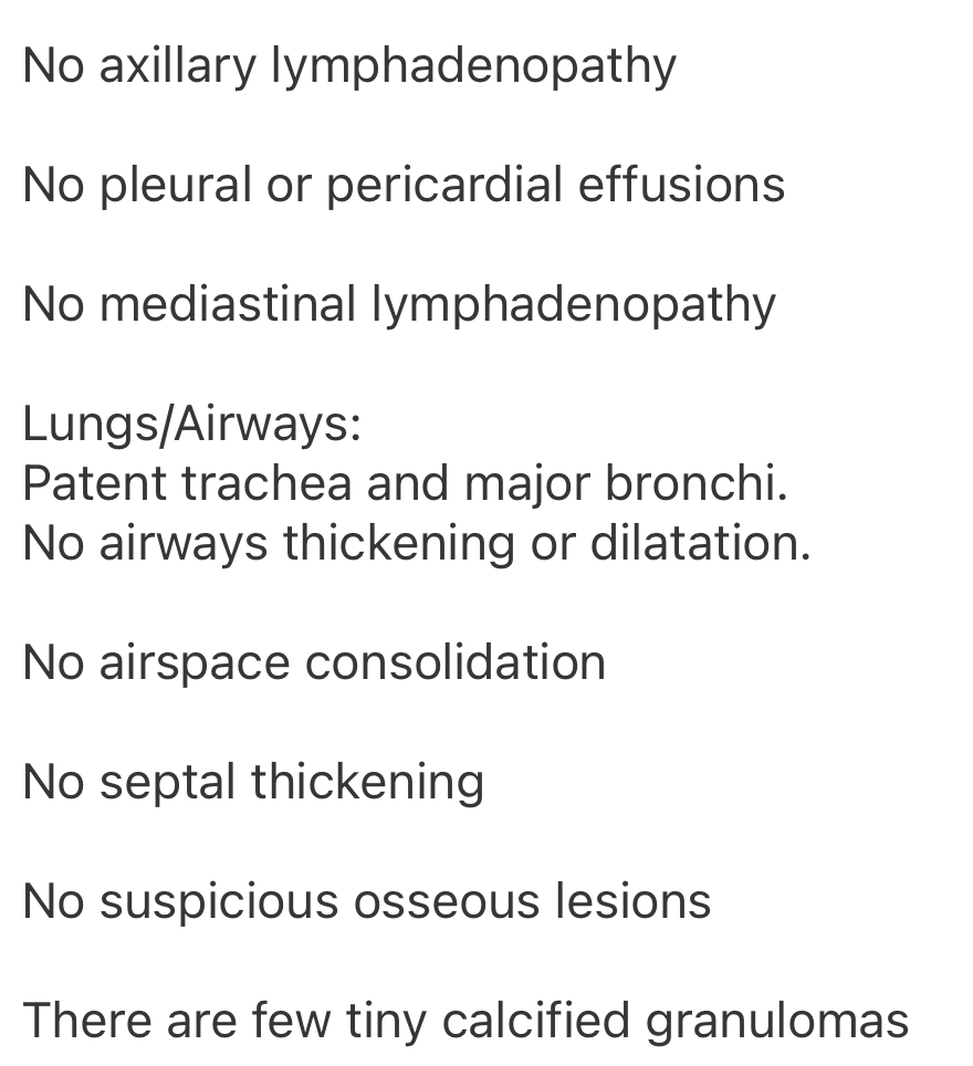 CT scan results from February 2025