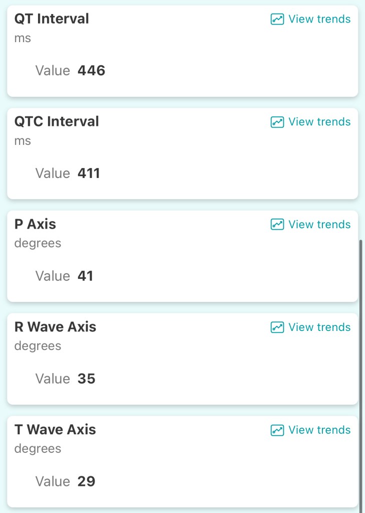 EKG results from July 2025