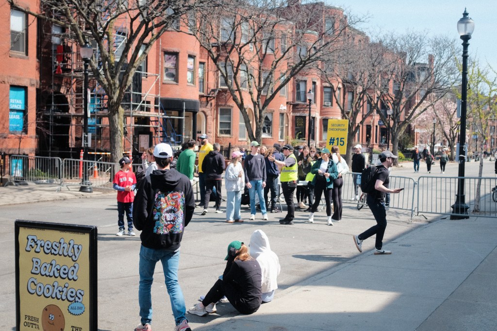 Boston marathon spectator checkpoint
