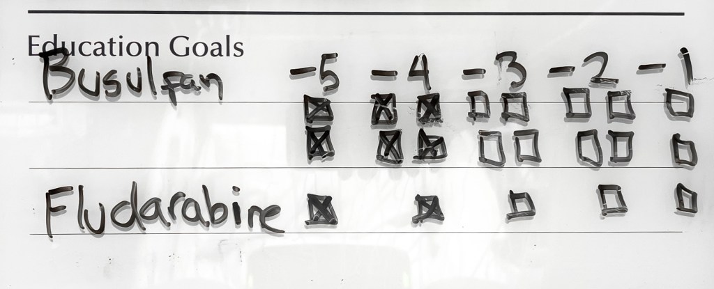 Chemo schedule for first couple of days