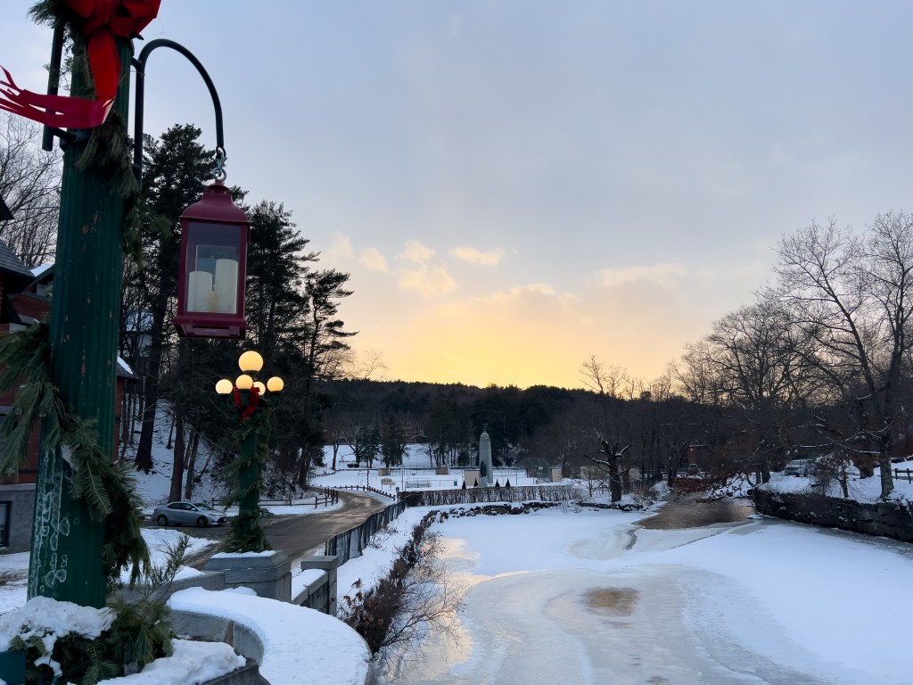 Snowy scene in Stafford Springs, Connecticut 