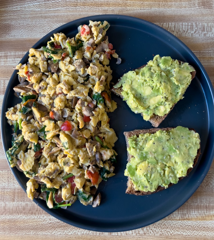 eggs with avocado toast